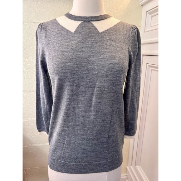 J. Crew Sweaters - NWT J. Crew Womens XS Gray Trompe L'oeil Merino Wool Tippi Knit Sweater Pullover